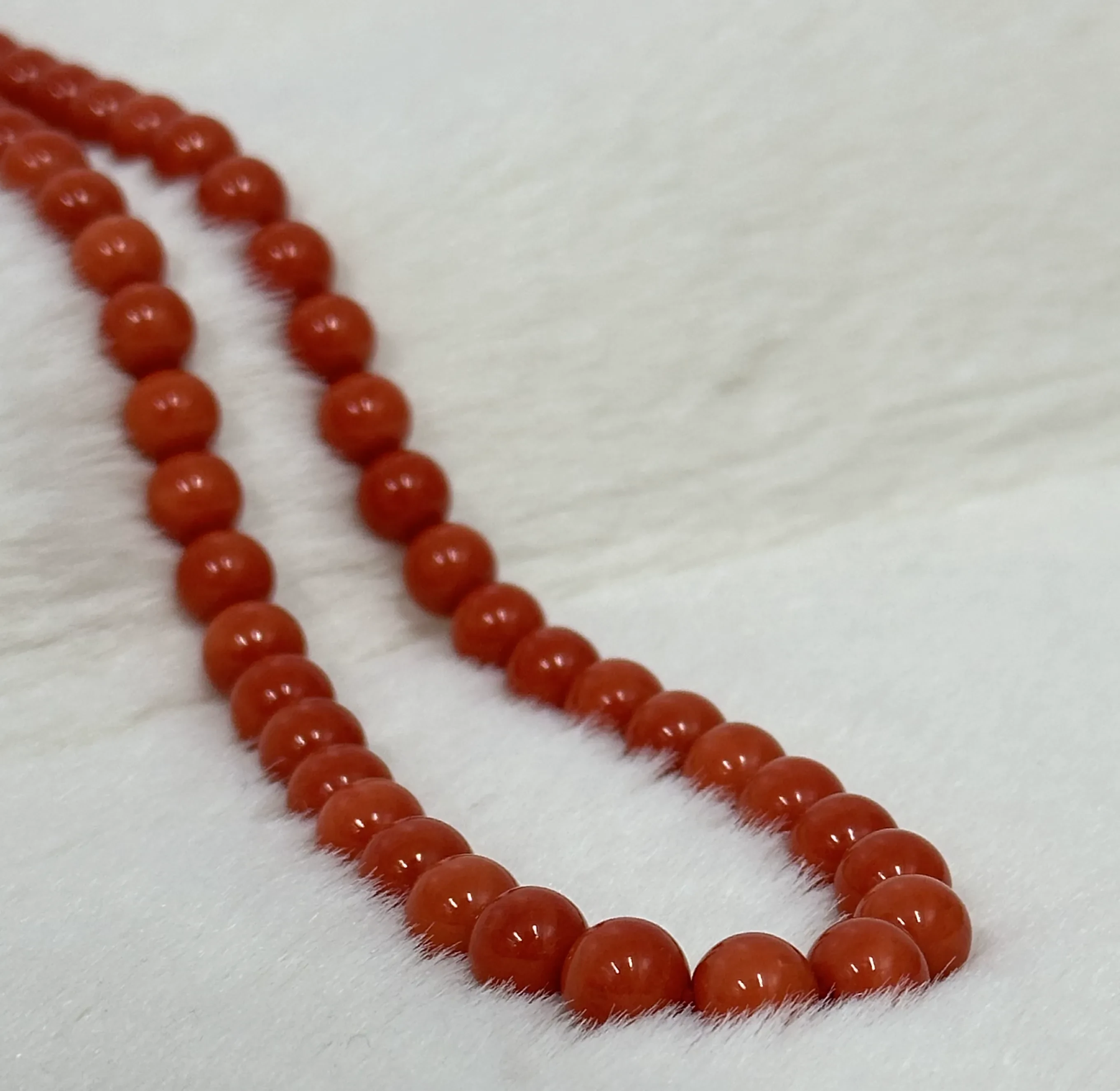 Red Coral Mala (Pavalam) 9x9 MM 248.47 carats