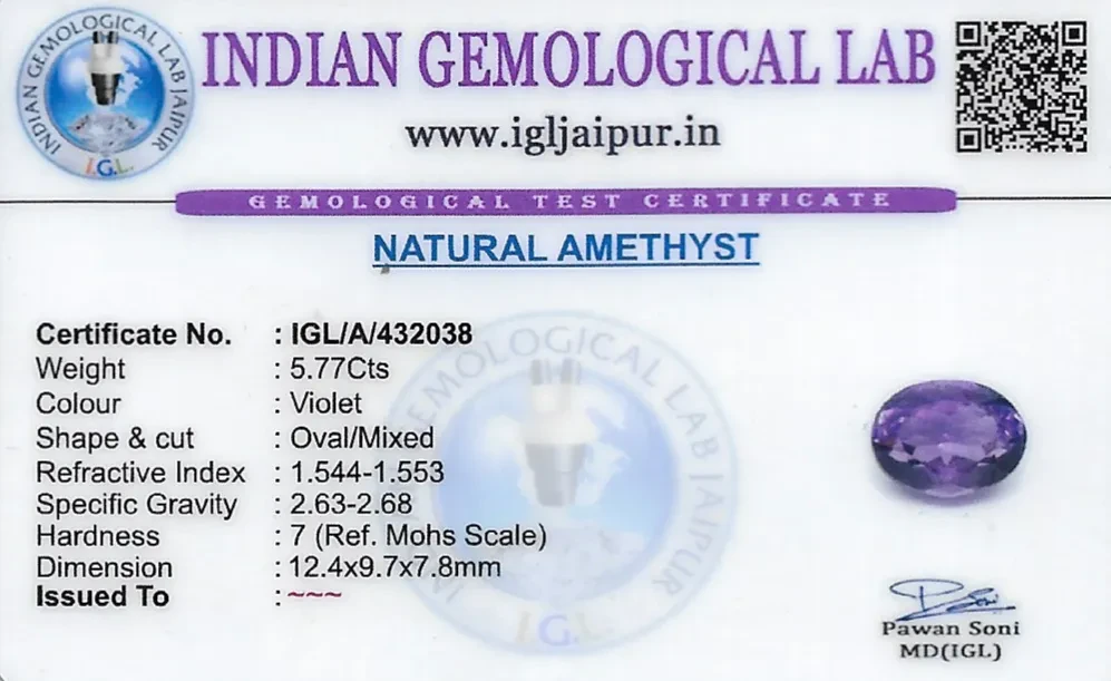 Amethyst 12x10 MM 5.77 carats