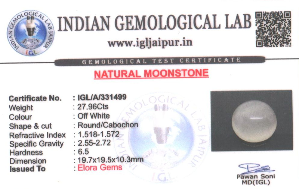 Moon Stone 20x20 MM 27.96 carats