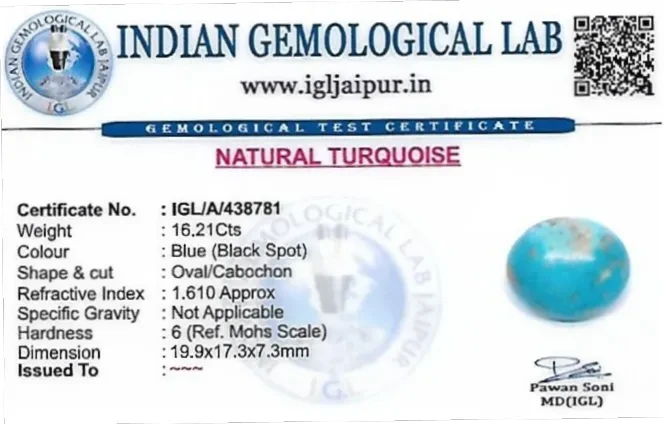 Turquoise 20x17 MM 16.21 carats