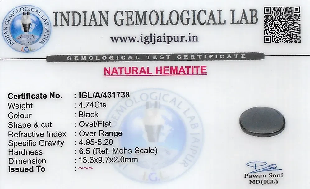 Hematite 13x10 MM 4.74 carats