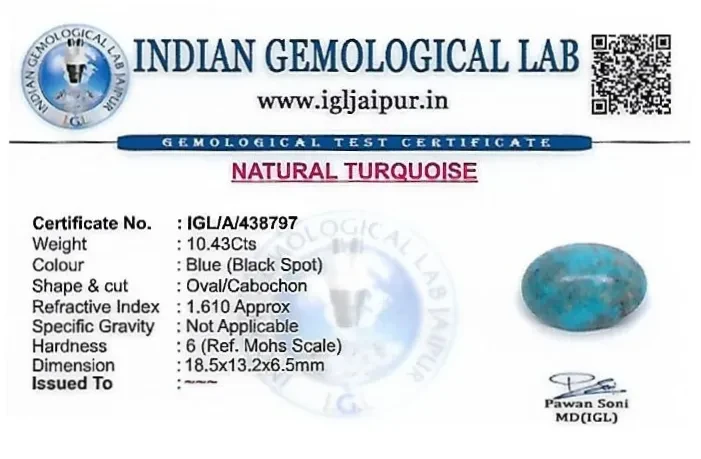 Turquoise 19x13 MM 10.43 carats
