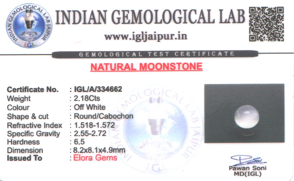 Moon Stone 8x8 MM 2.18 carats