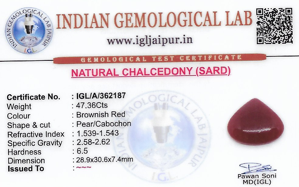 Chalcedony 29x31 MM 47.36 carats