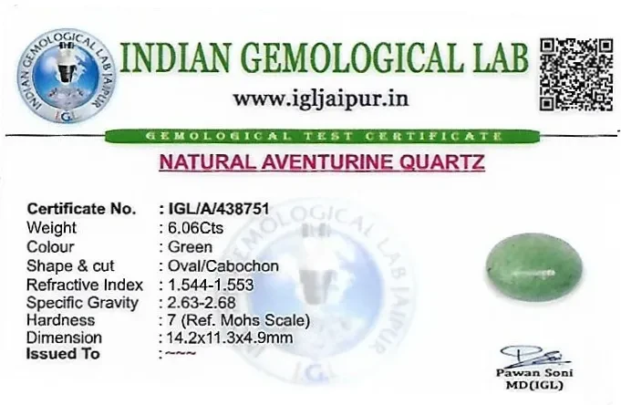 Aventurine 14x11 MM 6.06 carats