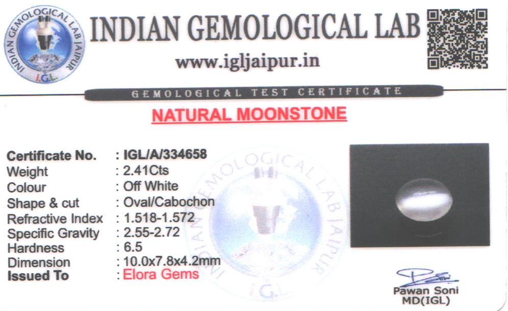 Moon Stone 10x8 MM 2.41 carats