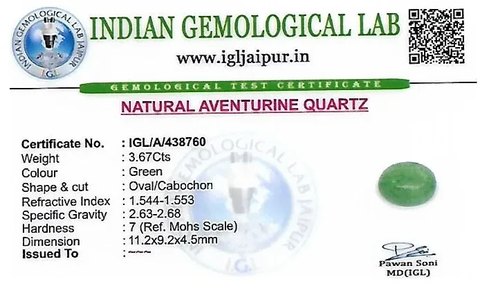 Aventurine 11x9 MM 3.67 carats