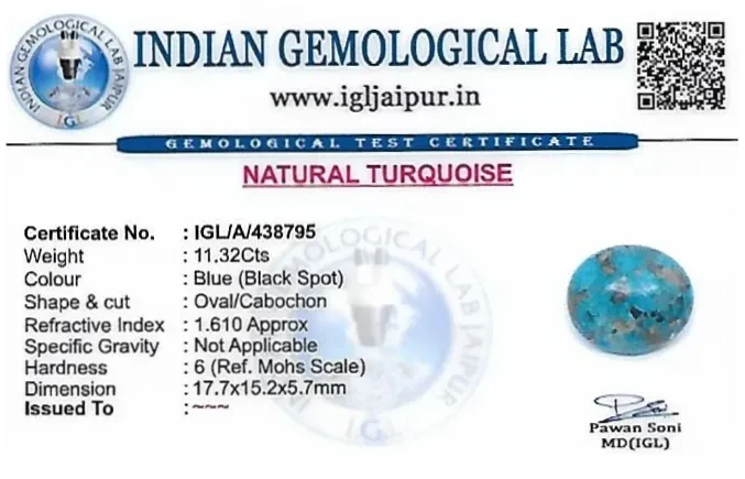 Turquoise 18x15 MM 11.32 carats