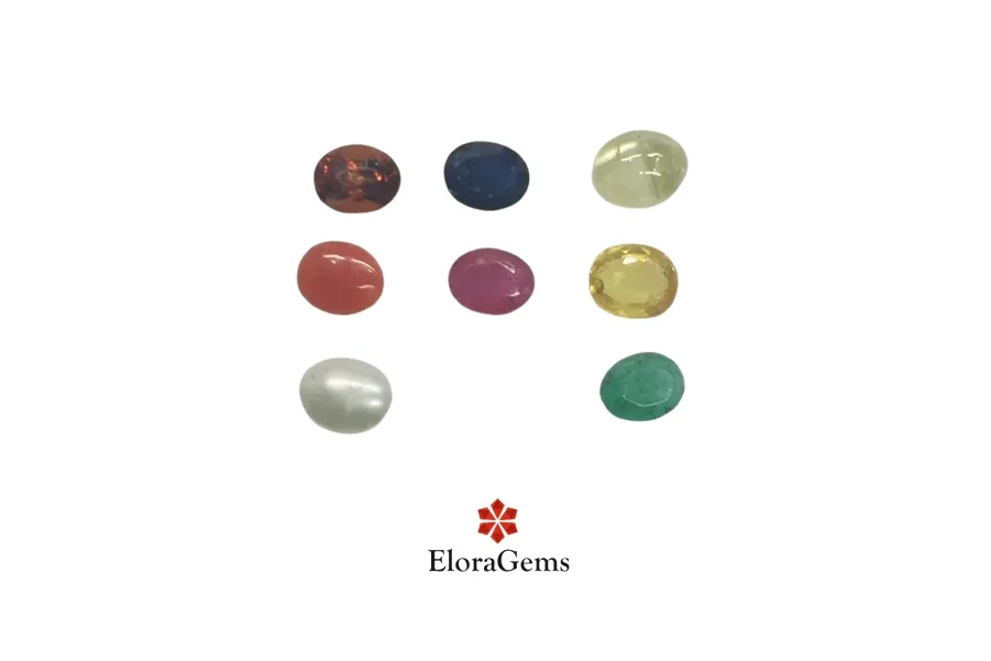 NAVRATNA 4.5X5.5 MM 1 SET OF 8 STONES
