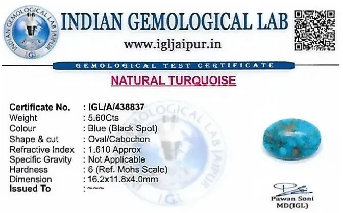 Turquoise 16x12 MM 5.6 carats