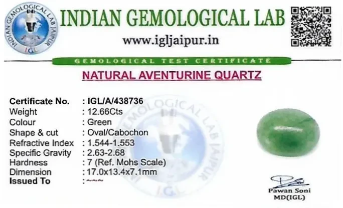 Aventurine 17x13 MM 12.66 carats