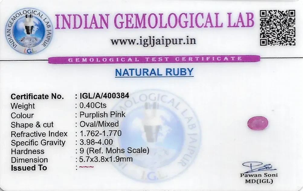 Ruby (Manik) 6x4 MM 0.4 carats