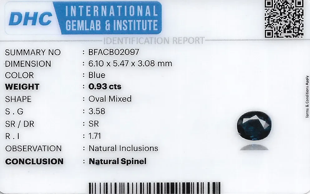 Spinel 6x5 MM 0.93 carats