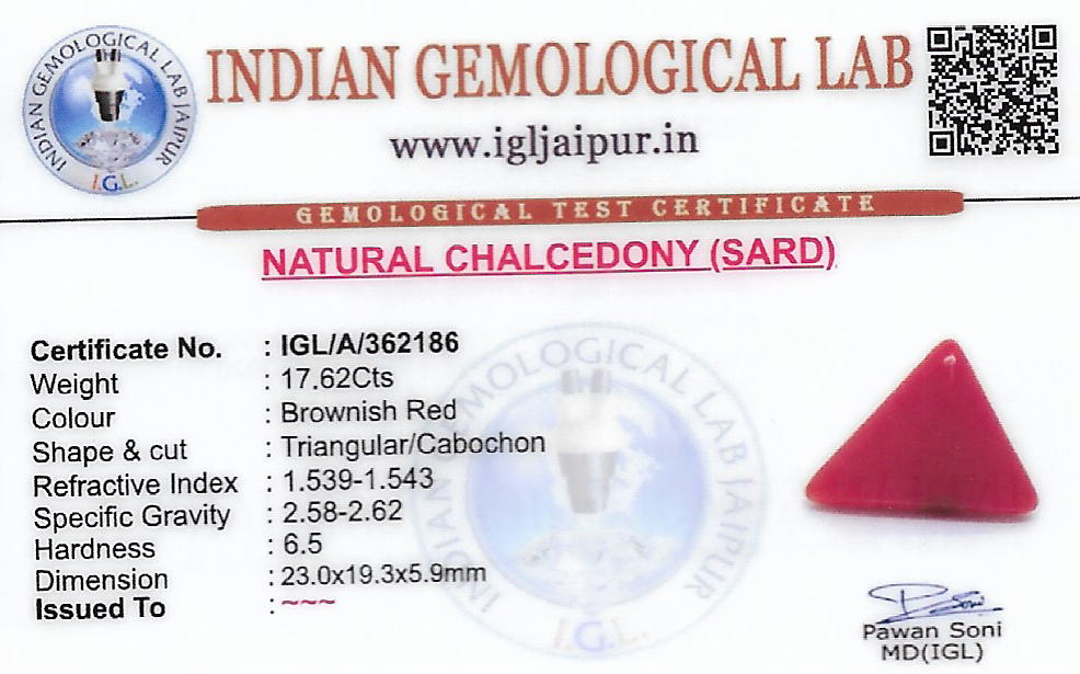 Chalcedony 23x19 MM 17.62 carats