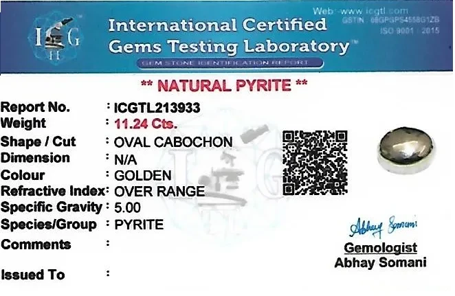 Pyrite 12x10 MM 11.24 carats