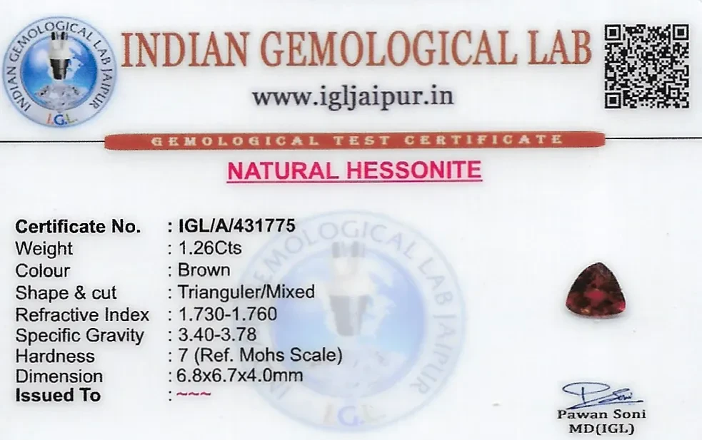 Hessonite (Gomed) 7x7 MM 1.26 carats