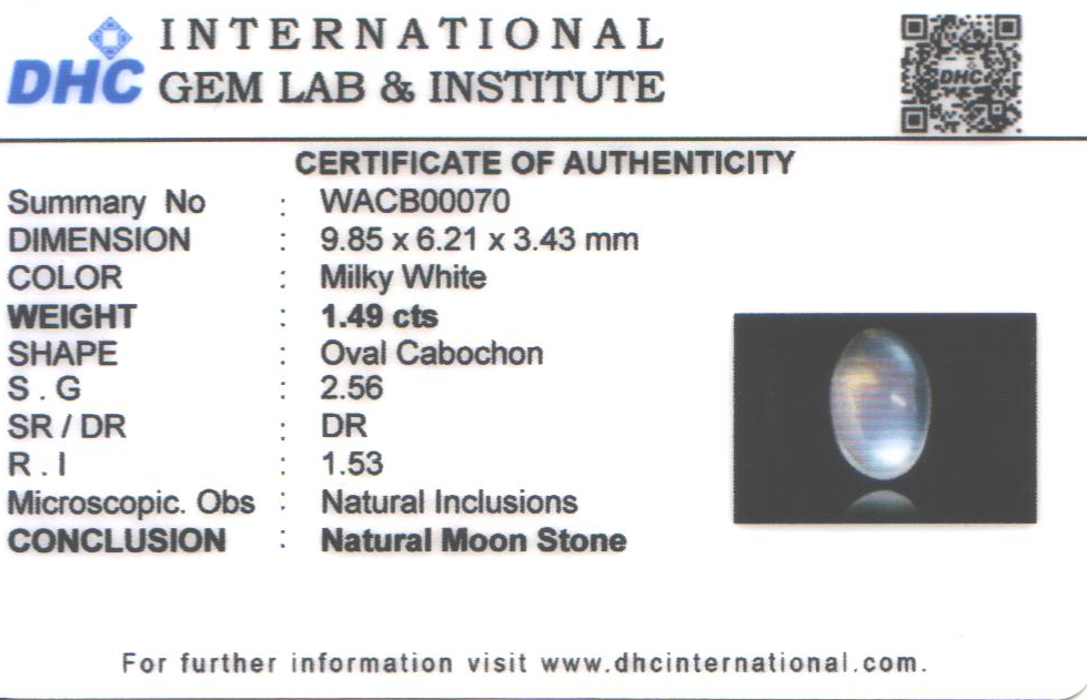 Moon Stone 10x6 MM 1.49 carats