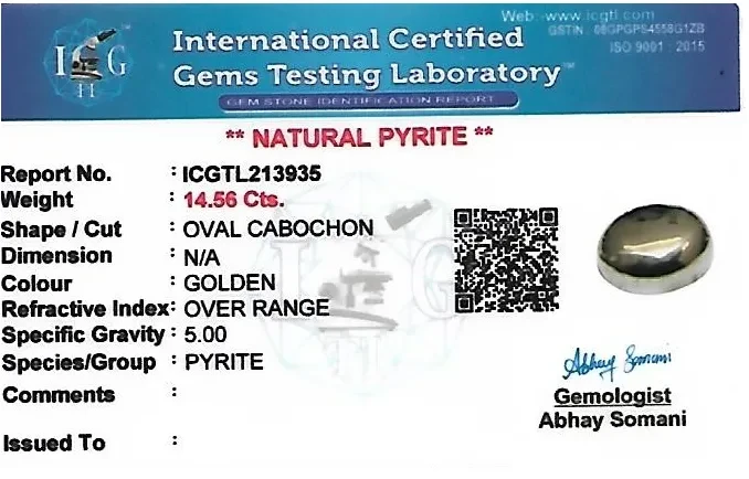 Pyrite 14x10 MM 14.56 carats