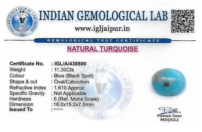 Turquoise 18x15 MM 11.3 carats