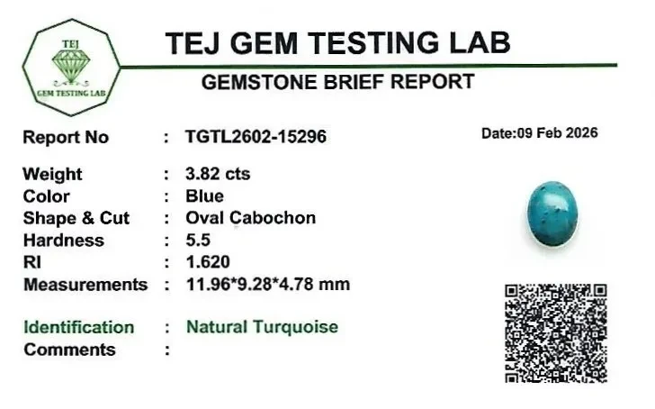 Turquoise 12x9 MM 3.82 carats