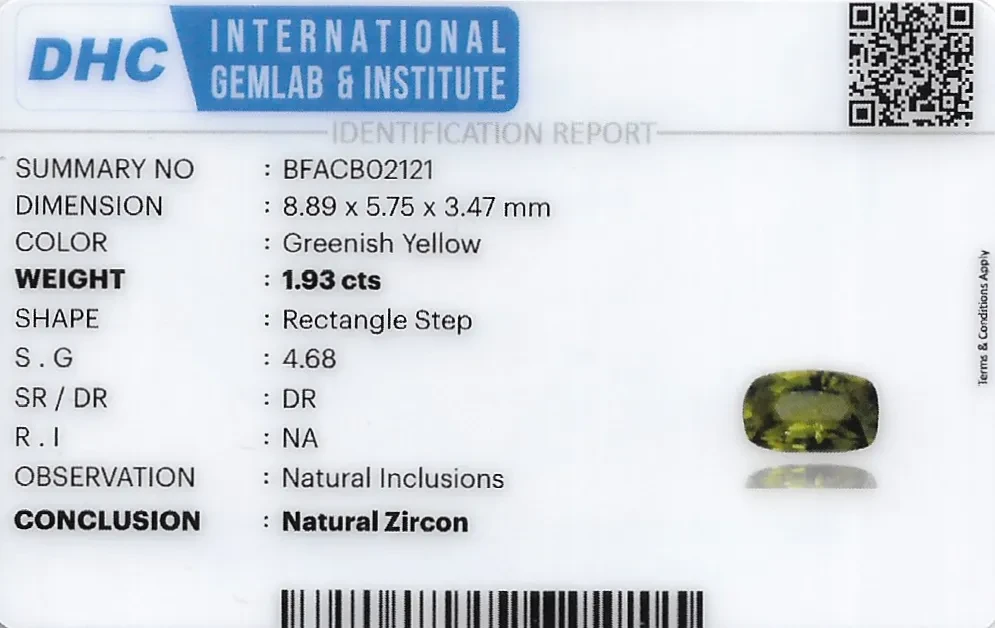 Zircon 9x6 MM 1.93 carats