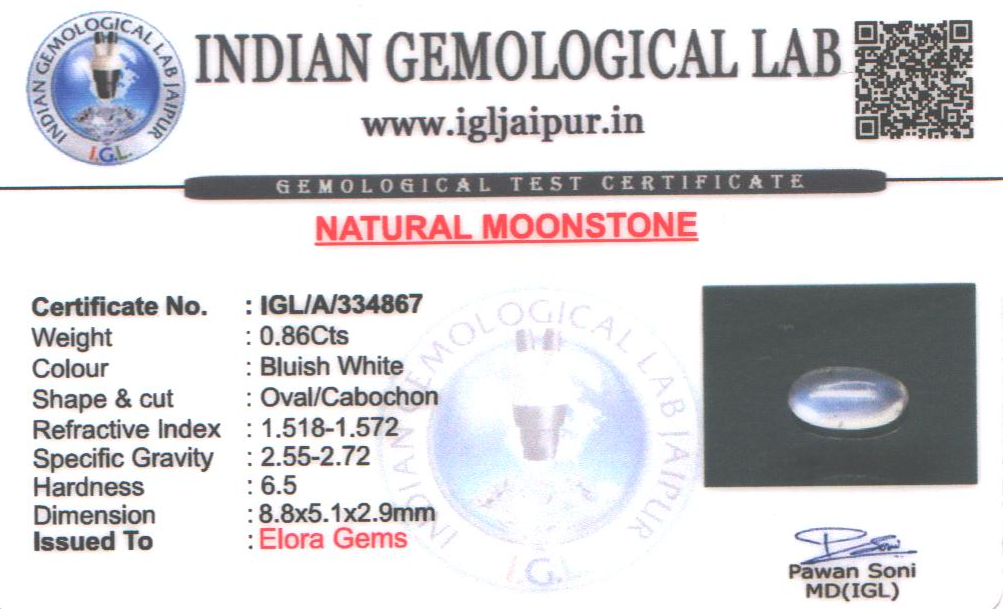 Moon Stone 9x5 MM 0.86 carats