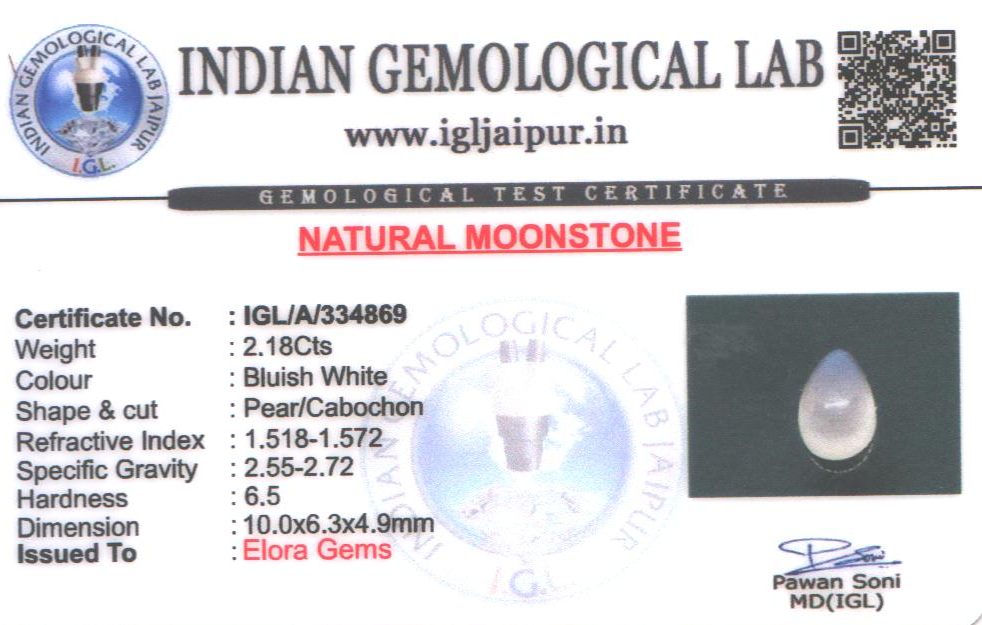 Moon Stone 10x6 MM 2.18 carats