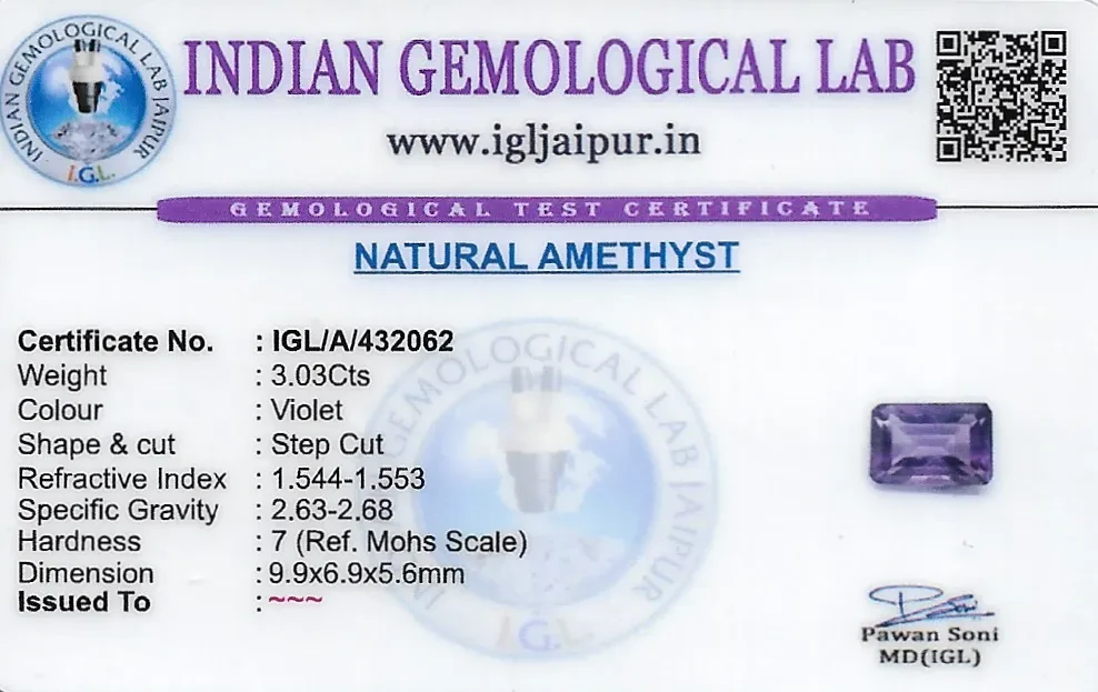 Amethyst 10x7 MM 3.03 carats