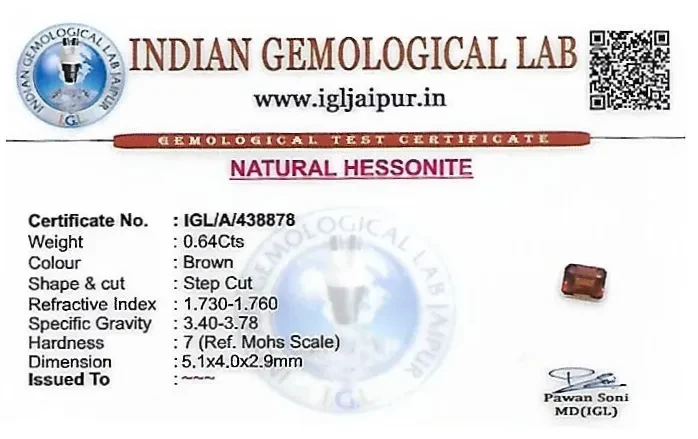 Hessonite (Gomed) 5x4 MM 0.64 carats