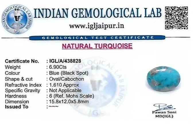 Turquoise 16x12 MM 6.9 carats