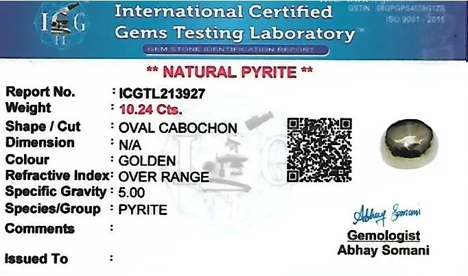 Pyrite 12x10 MM 10.24 carats