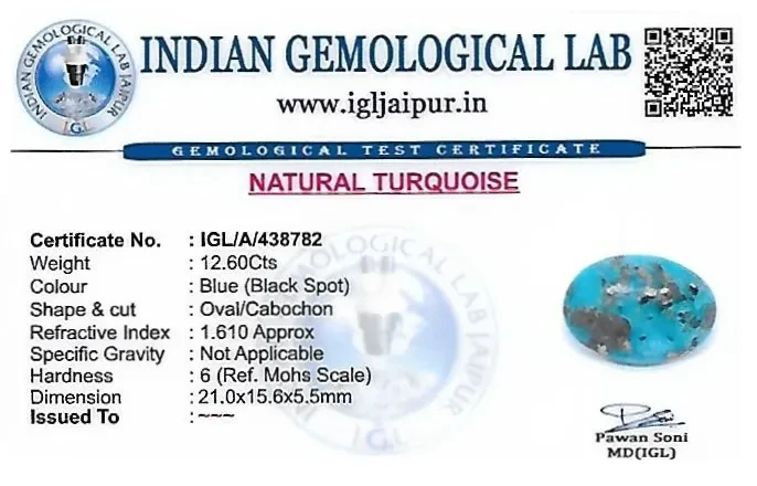 Turquoise 21x16 MM 12.6 carats