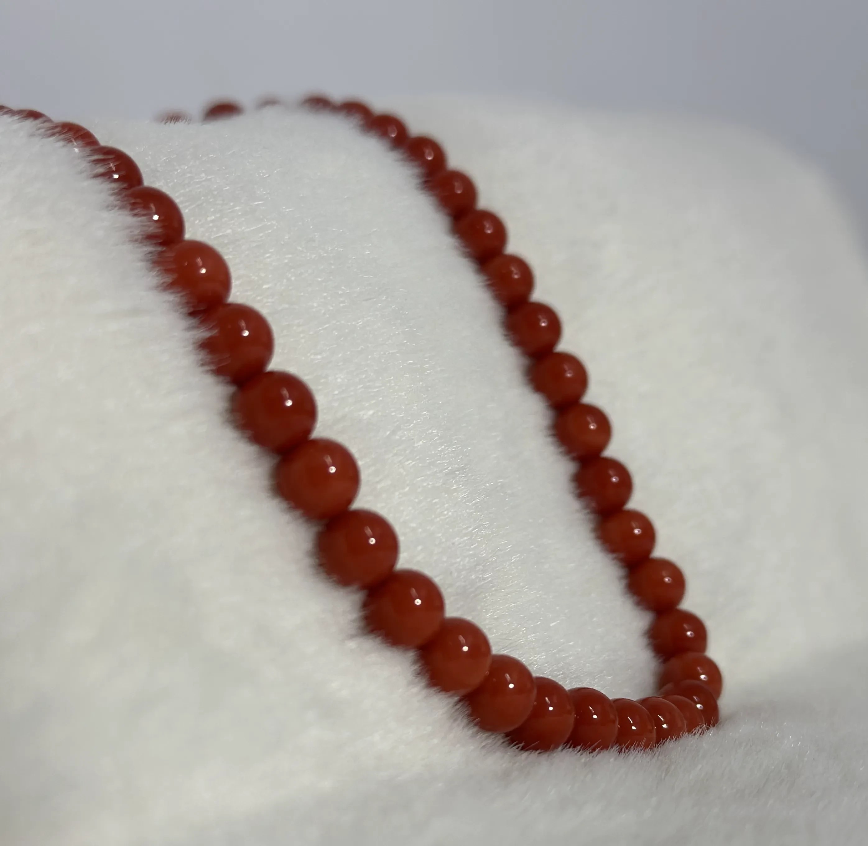 Red Coral  Mala(Pavalam) 7x7 MM 154.81 carats