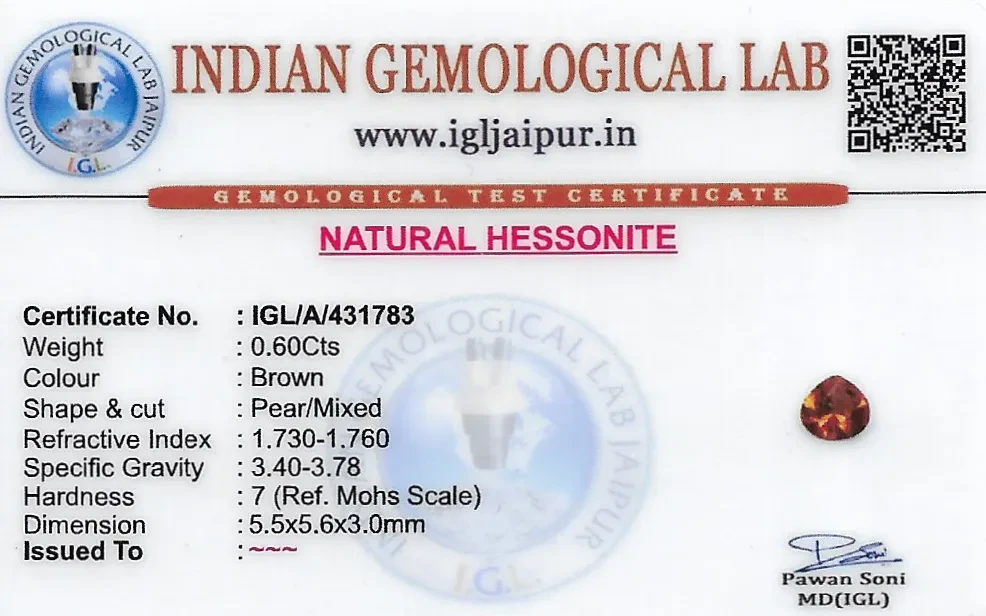 Hessonite (Gomed) 6x6 MM 0.6 carats