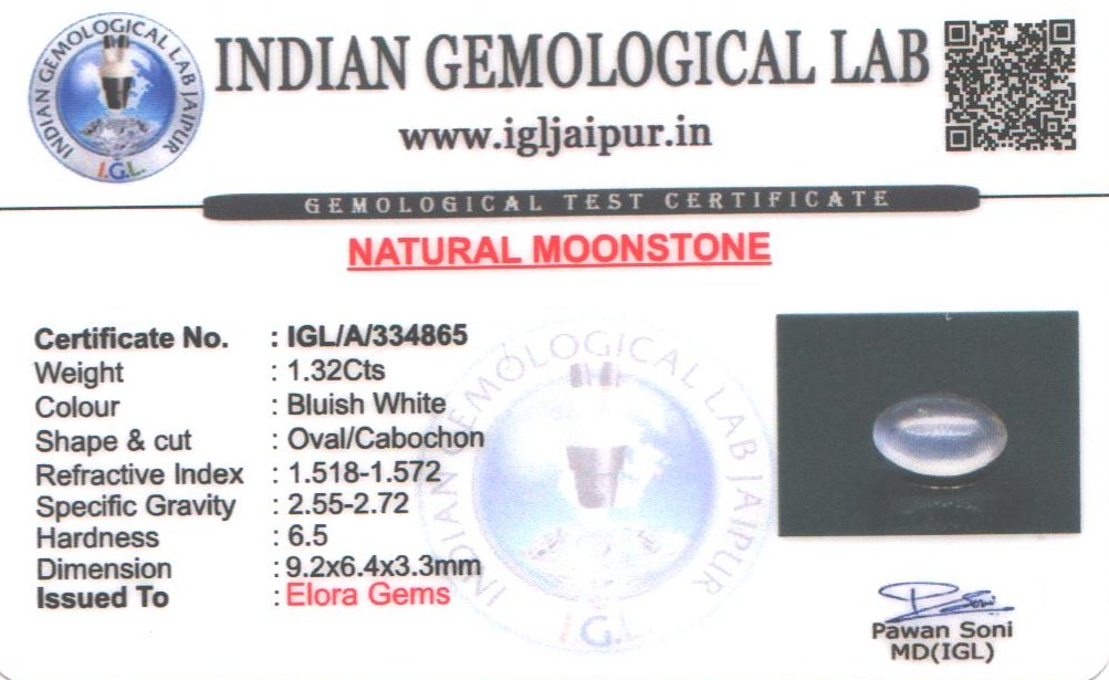 Moon Stone 9x6 MM 1.32 carats