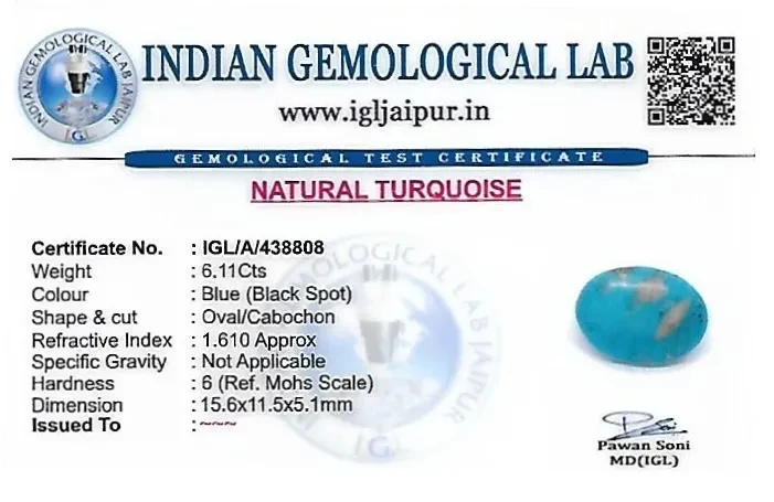 Turquoise 16x12 MM 6.11 carats
