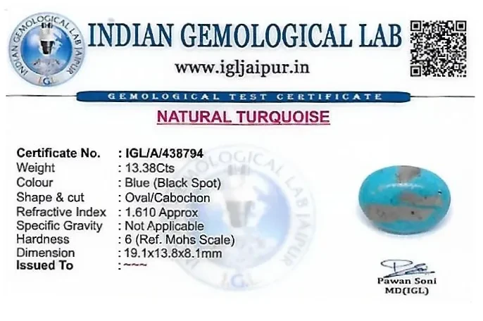 Turquoise 19x14 MM 13.38 carats