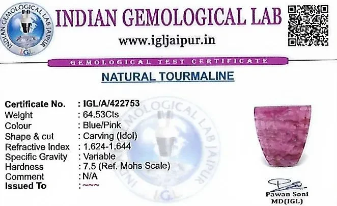 Tourmaline 0x0 MM 64.53 carats