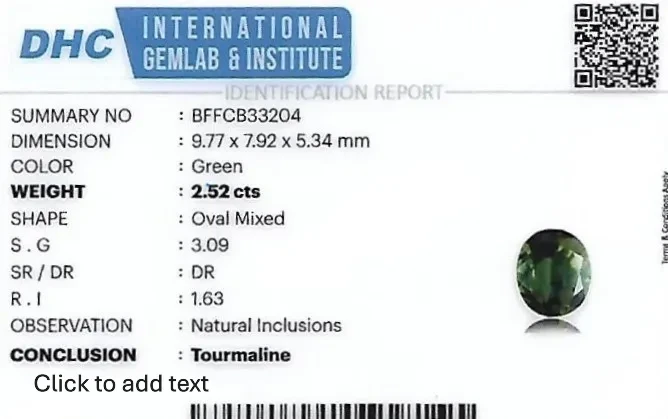 Tourmaline 10x8 MM 2.52 carats