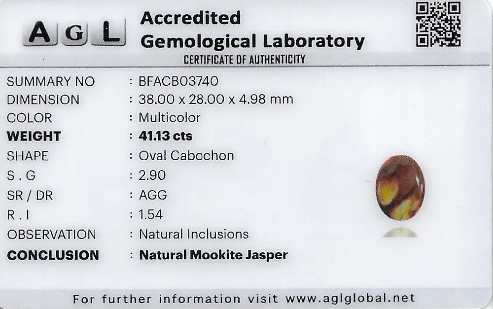 Mookite Jasper 38x28 MM 41.13 carats