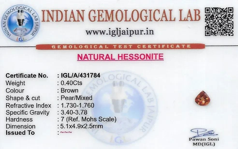 Hessonite (Gomed) 5x5 MM 0.4 carats