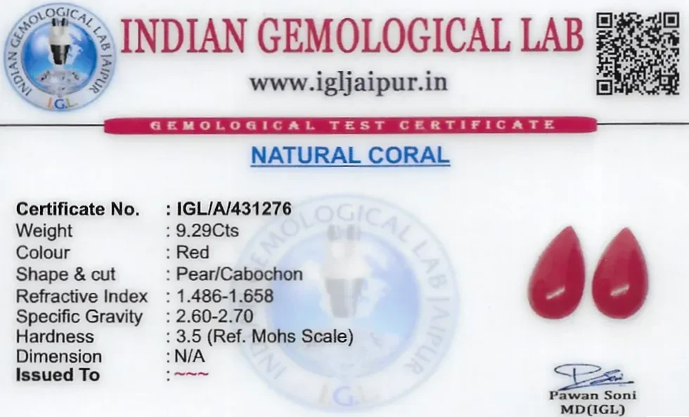 Red Coral (Pavalam) 0x0 MM 9.29 carats