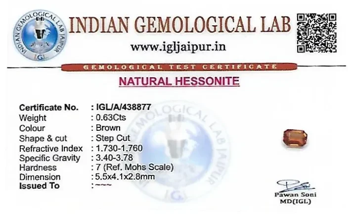 Hessonite (Gomed) 6x4 MM 0.63 carats