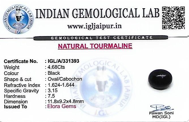Black Tourmaline 10x8 MM 3.02 carats