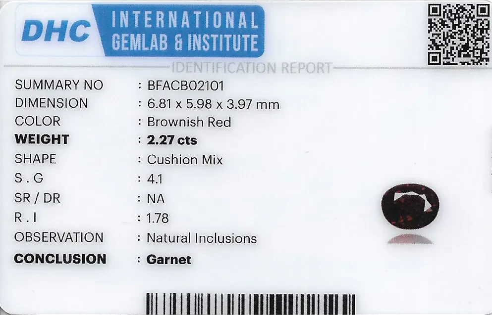 Garnet 6x6 MM 2.27 carats