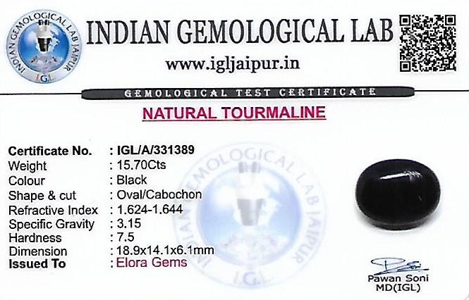 Black Tourmaline 19x14 MM 15.7 carats