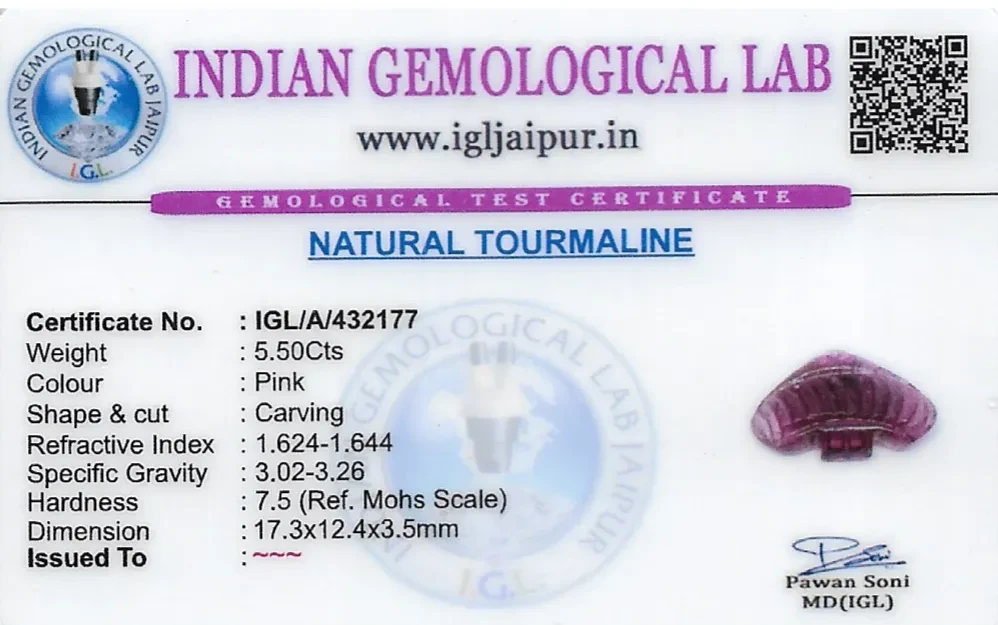 Tourmaline Carving Gem Stones 17x12 MM 5.5 carats