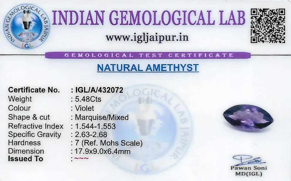 Amethyst 18x9 MM 5.48 carats